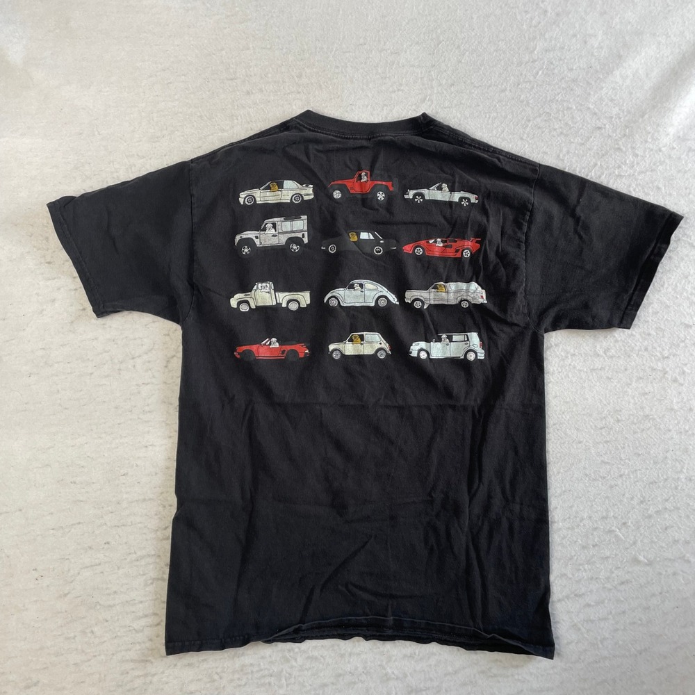 Dog‎ Limited Graphic T-Shirt Mens Medium Black Cars Dogs Print